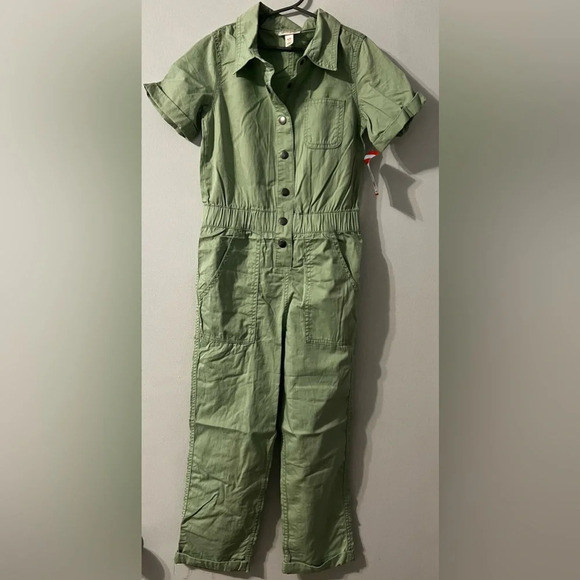 NWT Girls' Green Short Sleeve Jumpsuit - Picture 3 of 9